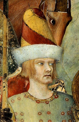A Soldier from St.  Martin Renounces Weapons detail by  Simone Martini fl. 1315-1344